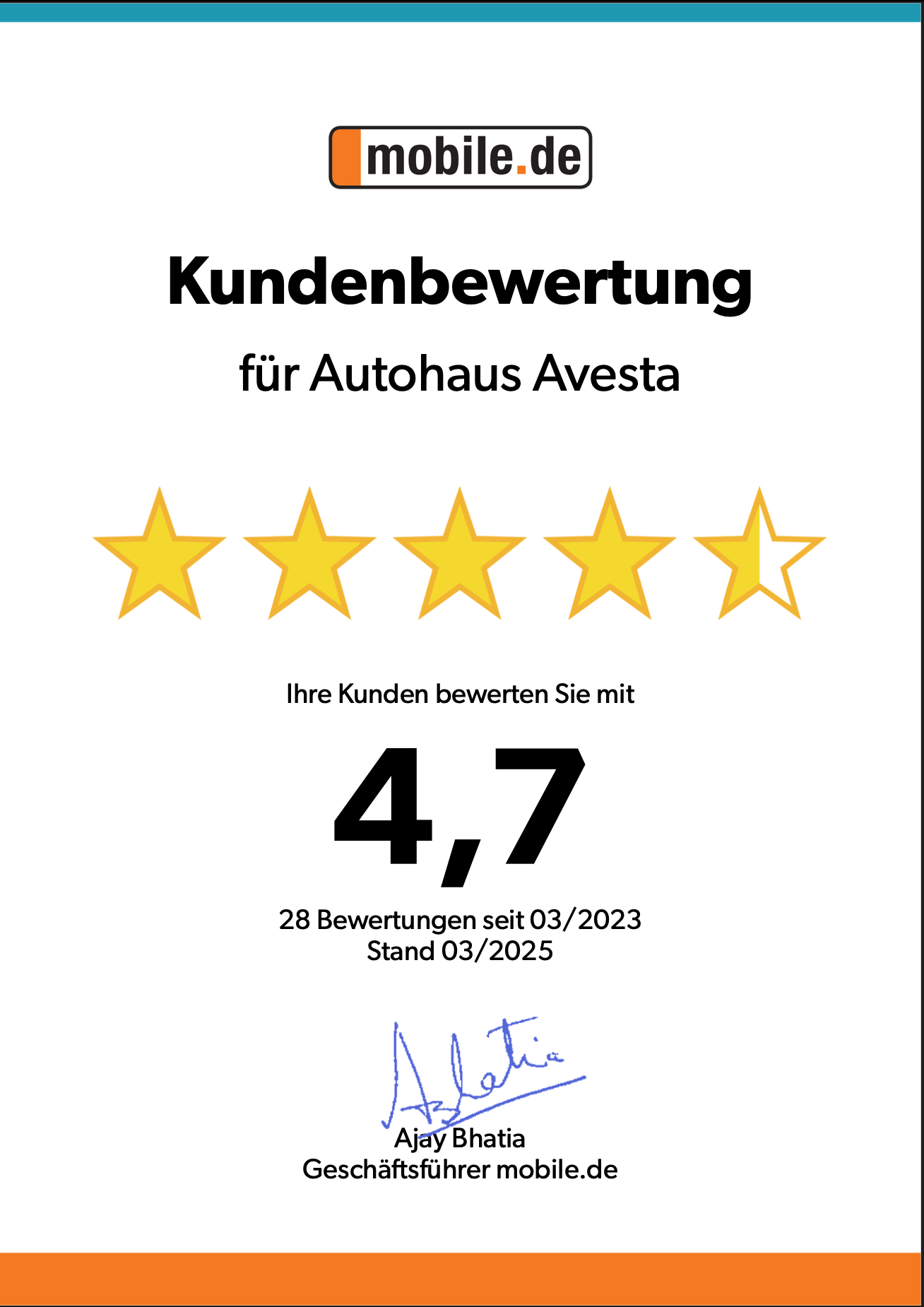 Kundenbewertungen Autohaus Avesta